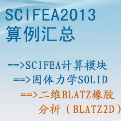 固體力學solid的(de)二維Blatz橡膠分(fēn)析（blatz2d）【SciFEA2013算(suàn)例】