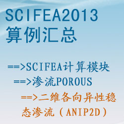 滲流porous的(de)二維各向異性穩态滲流（anip2d）【SciFEA2013算(suàn)例】